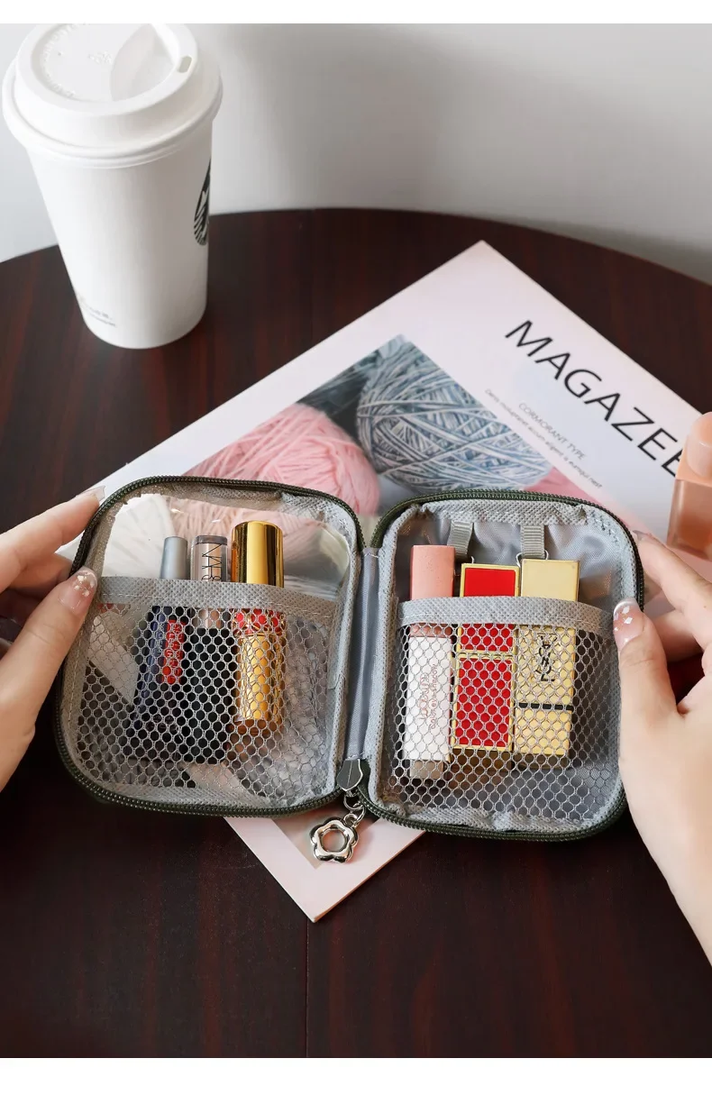 NEUE Tragbare Transparente Lippenstift-Tasche Kosmetik-Organizer Reise-Bluetooth-Kopfhörer Ladekabel-Etui – Detail 14