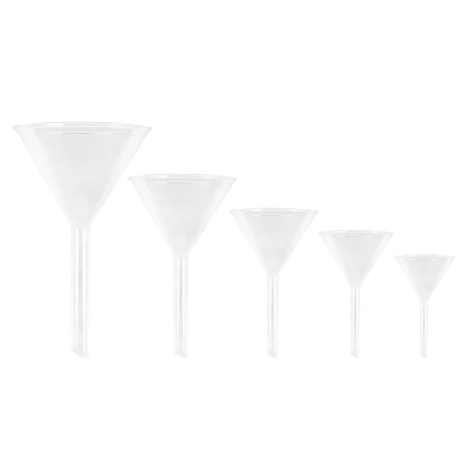 

5 Pcs Glass Funnel Trustworthy Laboratory Glassware Small Smooth Surface Clear Chemistry Funnels for Liquids Reusable