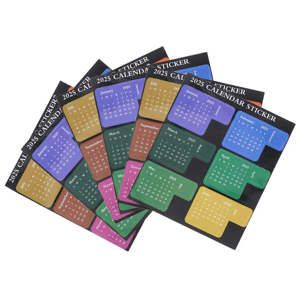 

3Sets Planner Stickers 2025 Calendar Index Colored DIY Monthly Tabs Notepad Adhesive Calendar Stickers Office School Accessories