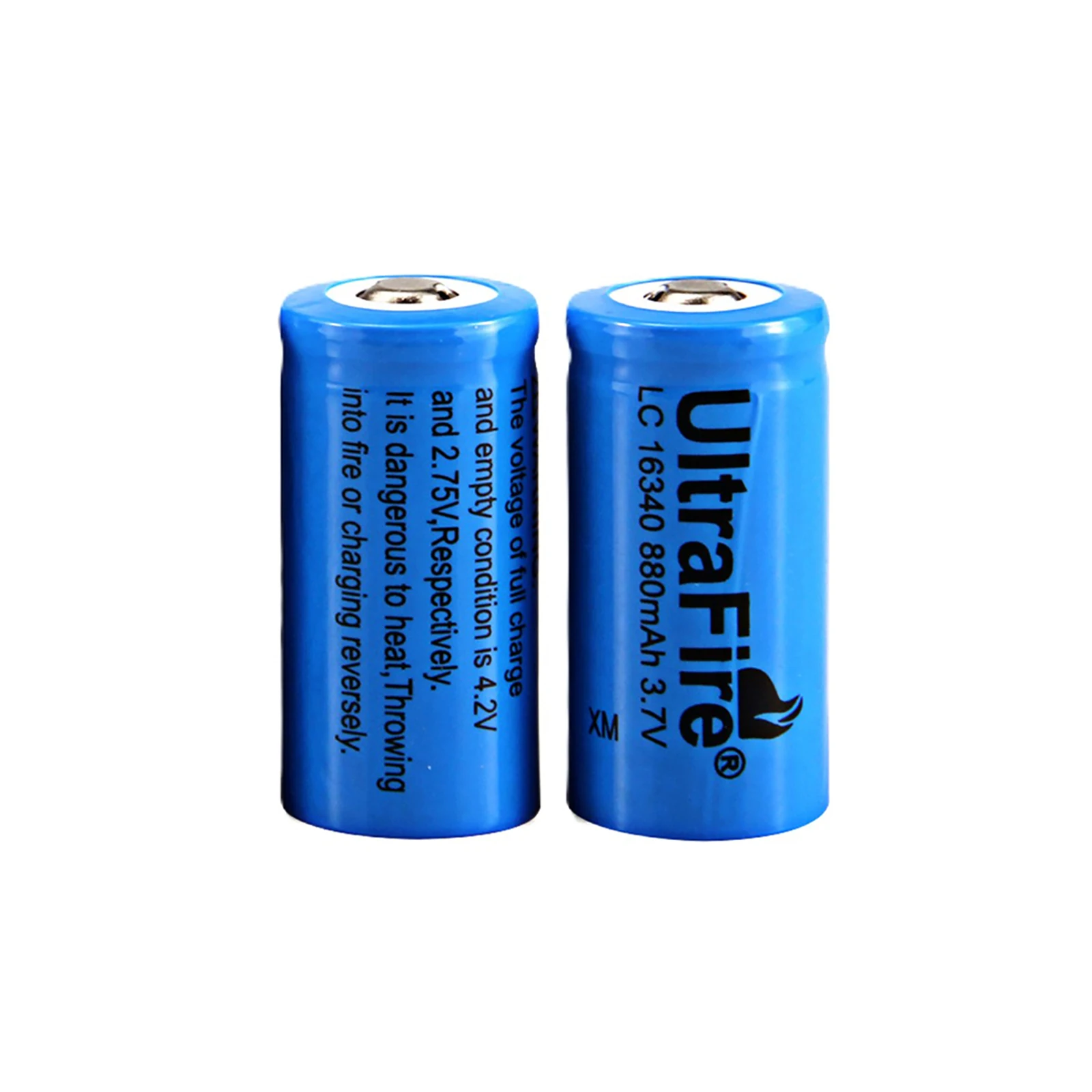 UltraFire 16340 880mAh 3.7V High Efficiency Rechargeable Lithium Ion Battery for Flashlights Toys and Multi Device Compatibility