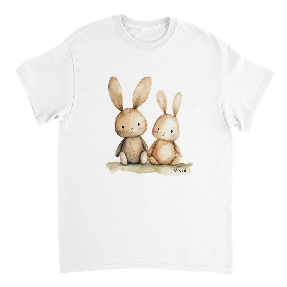 Cuddling Rabbits T-shirt Animal Lovers Anime Graphic T-shirts For Men Clothing Women Tees Y2K Tops Short Sleeve