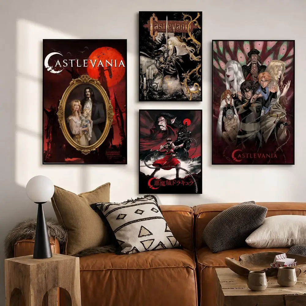 Smart-connected Entertainment C-CastlevaniaS Poster Vintage Retro Anime Poster Stickers Peel and Stick Wall Art Home Decor