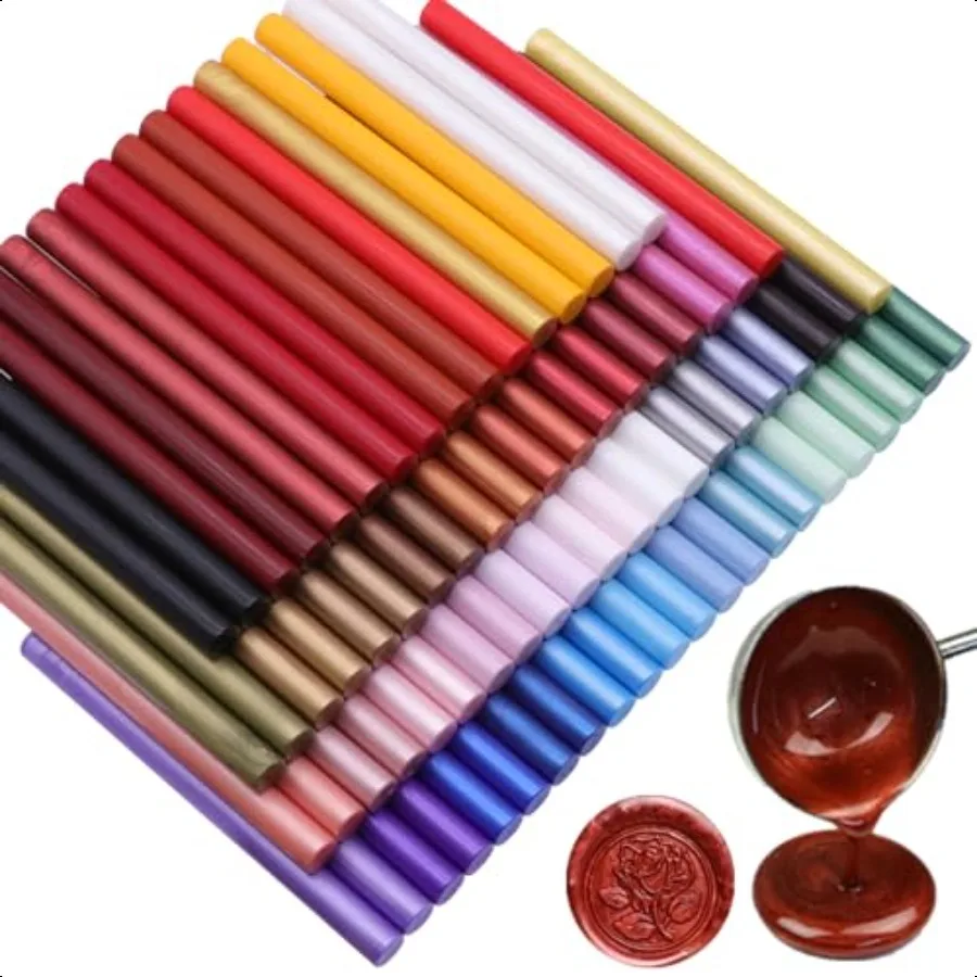 

80 Pcs Glue Gun Sealing Wax Sticks for Wax Seal Stamp Sealing Glue Gun Sealing Wax Sticks Mini Glue Stick Great for Wedding Inv