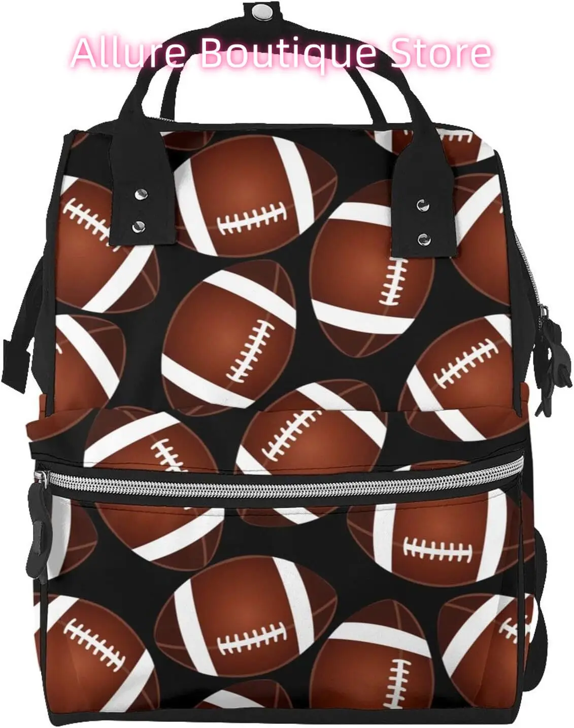 

Funny Football Diaper Bag Backpack for Women Large Capacity Nappy Bag Multifunction Waterproof Mummy Backpacks for Mom Dad Essen