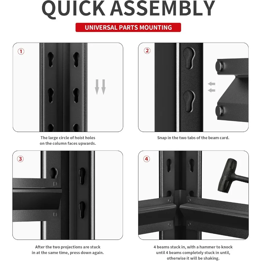 رف تخزين معدني عالي التحمل، وحدة رفوف صناعية مكونة من 5 طبقات لتنظيم المرآب، رف أدوات مع بناء معدني متين #6