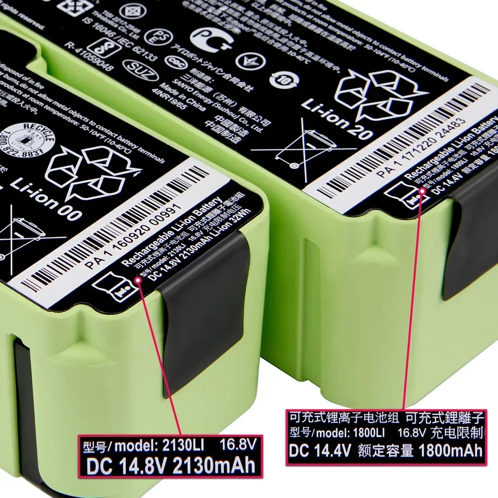 

New Battery 1800LI For iRobot Roomba 600 700 500 800 Series Vacuum Cleaner 80501 620 770 535 660 760 581 880