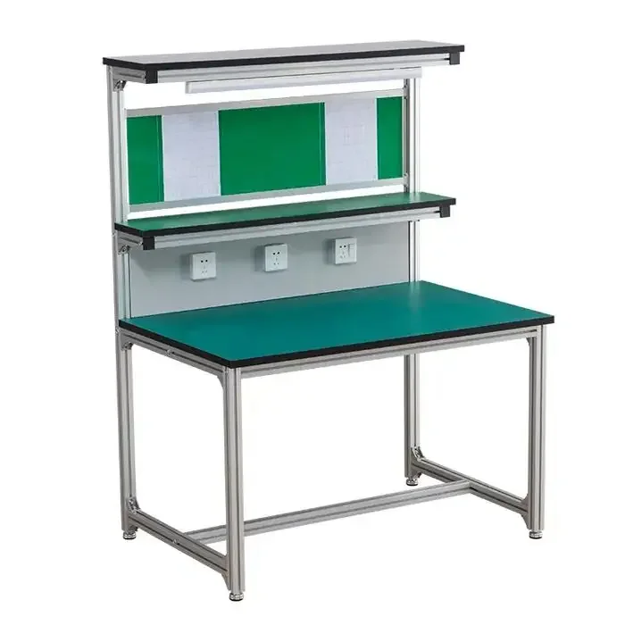 

Workshop Assembly Line Working Table with Drawer Anti Static work station Portable ESD aluminum Workbench