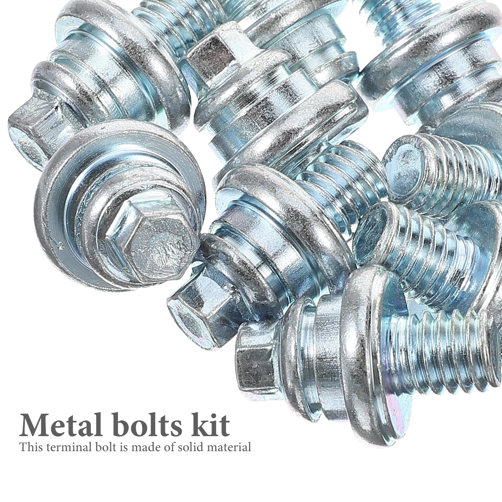 

10pcs Car Terminal Bolts Hexagon Nuts Metal Screws Galvanized Vehicle Kit Long Service Life
