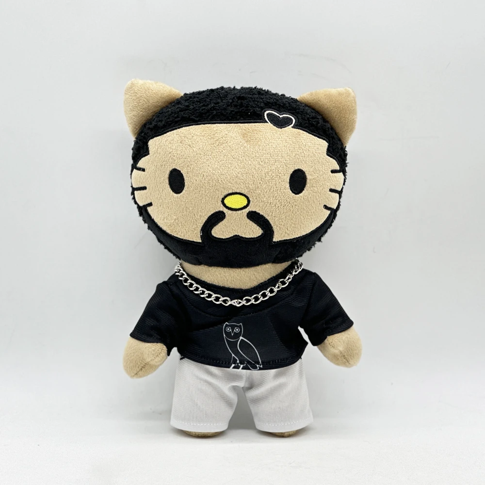 

Hello Kitty Drake Plush Doll with Black Casual Suit Anime Plush Doll Toy Collection Room Decoration Children Birthday Gifts