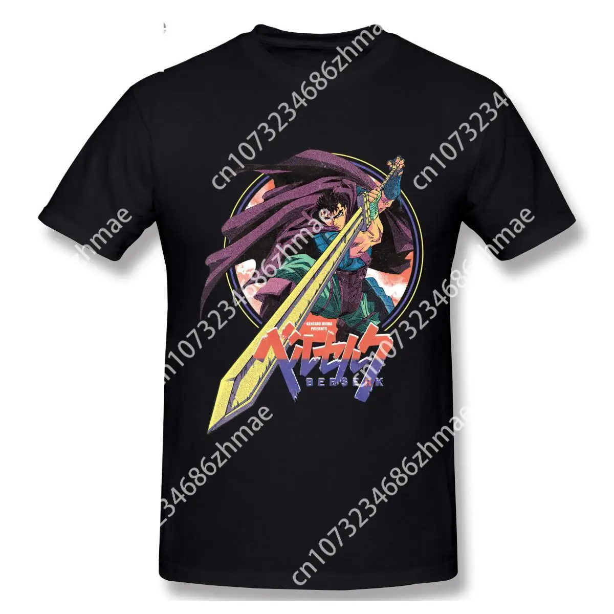 Berserk camisetas de Anime, camisetas de manga corta de alta calidad, camisetas de algodón con cuello redondo