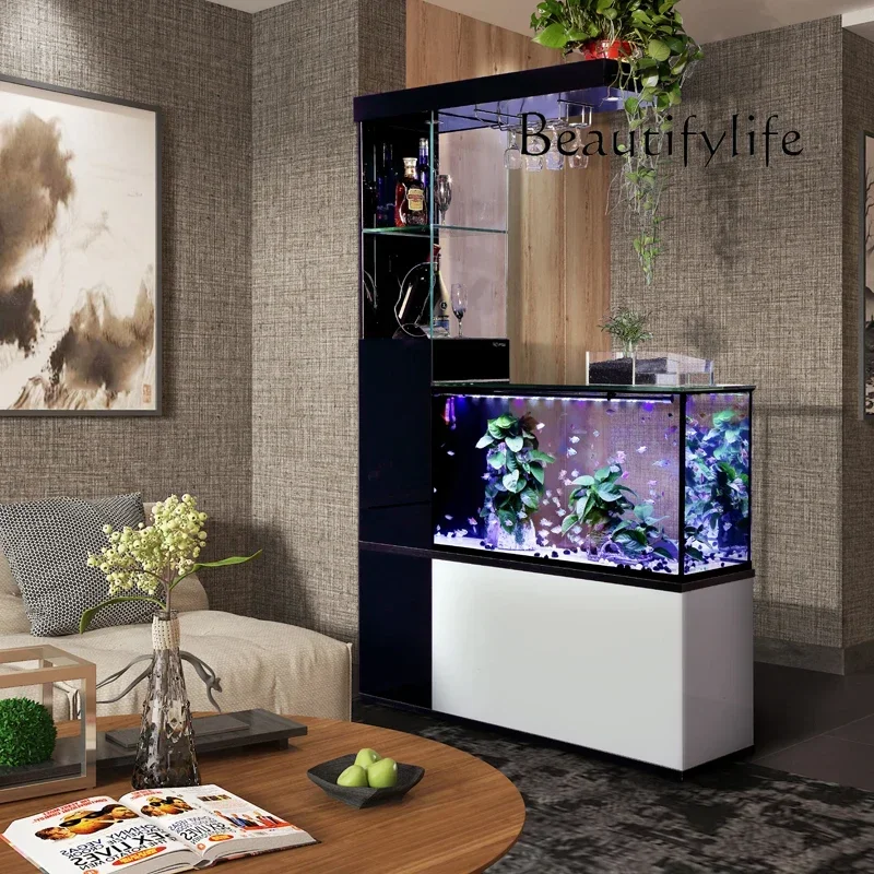 

ecological water-free glass aquarium home decoration accessories Side filter fish tank, living room, lazy entrance partition,