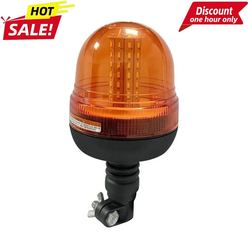 12-24V 60W LED Amber Warning Light Strobe Beacon for Agricultural Tractor Construction Machinery Truck