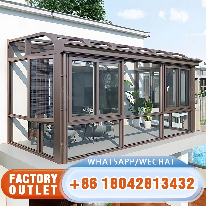 Prefab Lean To Sunroom Conservatory Greenhouse Sun Room Sunroom Glass House Aluminium Winter Garden