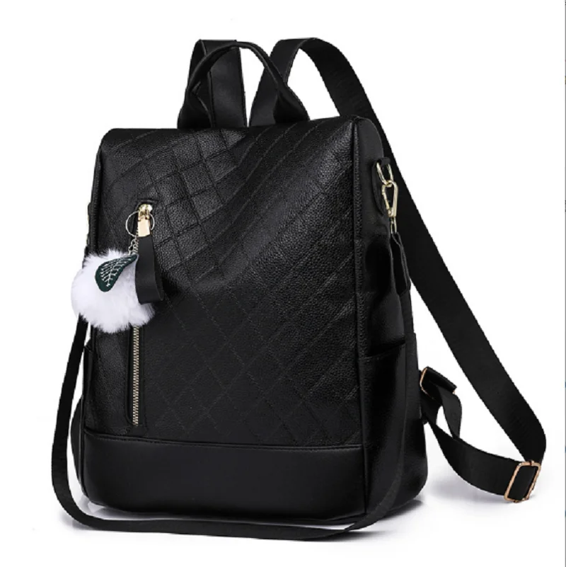 2025 New Anti-theft Women's Backpacks High Quality PU Leather Travel Backpack Ladies Large Capacity Shoulder Handbags School Bag