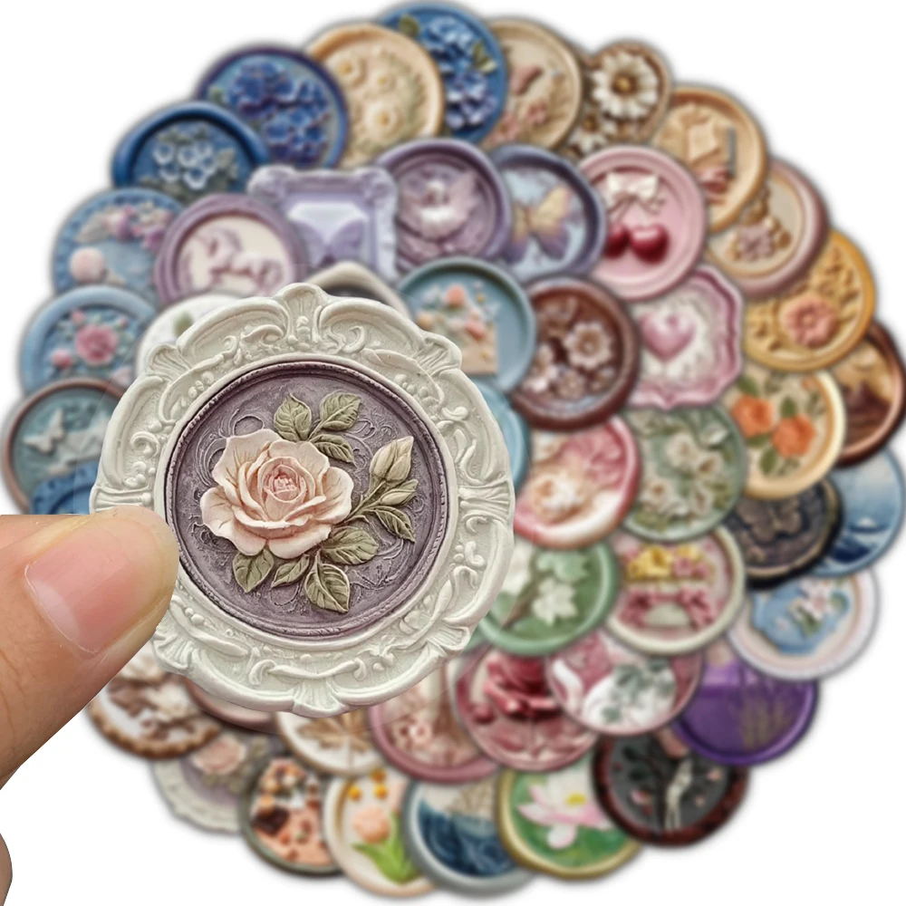 50 pezzi adesivi per vernice con stampa in rilievo nostalgia cartoni animati laptop bagagli dormitorio comunitario chitarra decalcomanie per motociclette simpatico cartone animato