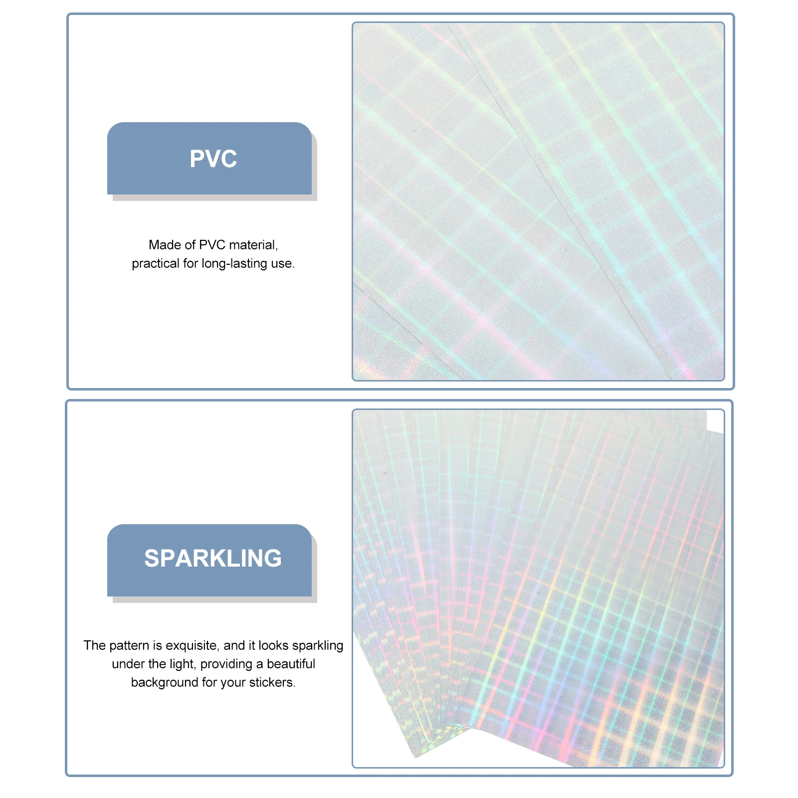 

20 Sheets A4 Holographic Printing Paper Sticker Labels for Printer Lightweight Compact Mailing Labels Nail Stickers Fully