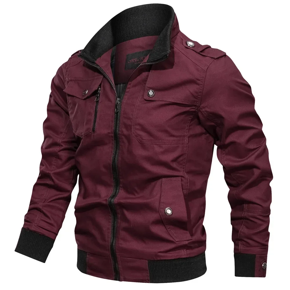 

Men Bomber Jackets 2023 Men Causal Cotton Cargo Jacket Autumn Pilot Coat Men Flight Coats Male Windbreaker Jacket Military