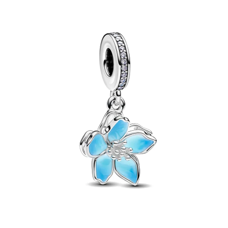 S925 Silver Trinkets Insect Flower Tree Lucky Clover Forest Theme Talisman Fit Bead Bracelet Necklace DIY Luxury Party Jewelry