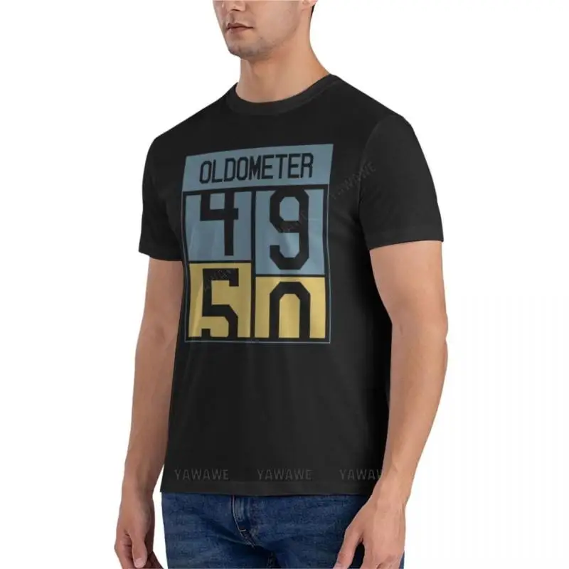 FunnyT-shirt ajustada para homens, presente de aniversário, camisetas personalizadas, oldometer de 49 a 50 anos