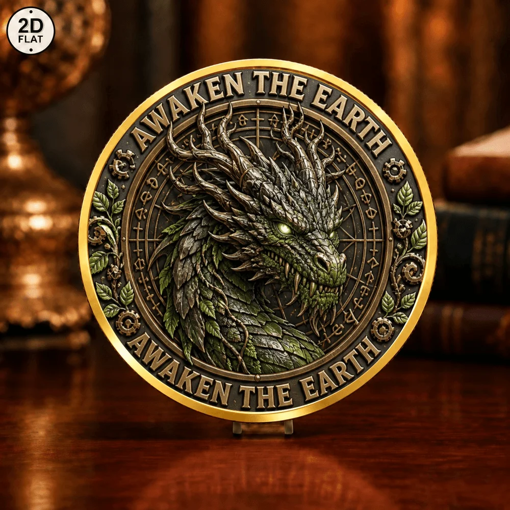 1pc Follow The Stars Cosmic Dragon Challenge Coin Awaken The Earth Nature Dragon Collectible Medal Myth Dragon Keepsake Gifts