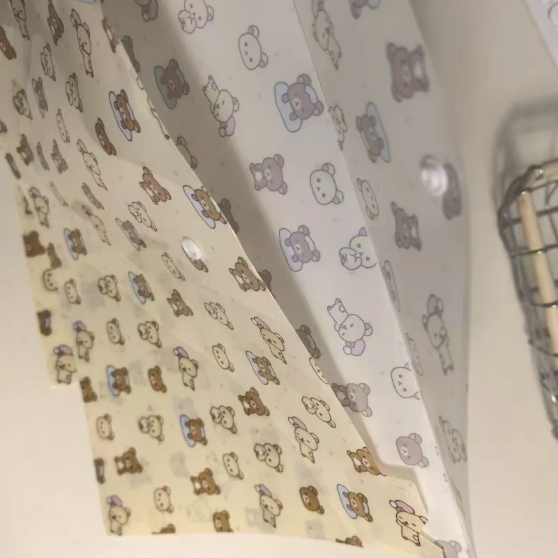 Rilakkuma A4 مجلد الكرتون مقاوم للماء أوراق الاختبار كيس التخزين سعة كبيرة القرطاسية حقيبة التخزين طالب اللوازم المكتبية #6
