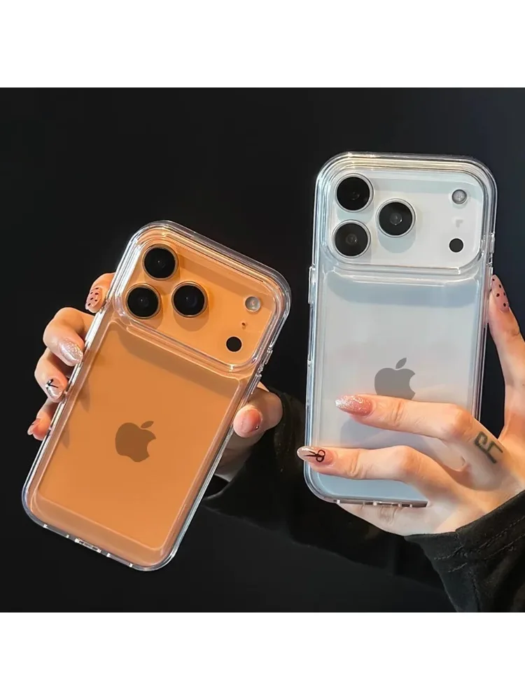 Luksusowe przezroczyste twarde etui akrylowe na telefon iPhone 18 Pro Max 12 13 14 15 16 17 Pro Max Air 14 15 Plus z miękkim, wstrząsoodpornym zabezpieczeniem. — 2