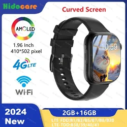 Jc01-reloj inteligente para hombre y mujer, accesorio de pulsera con Android, pantalla curva de 1,96 pulgadas, AMOLED, llamadas 4G, Wifi, GPS, tarjeta SIM, Play Store, Serie 9, 2024