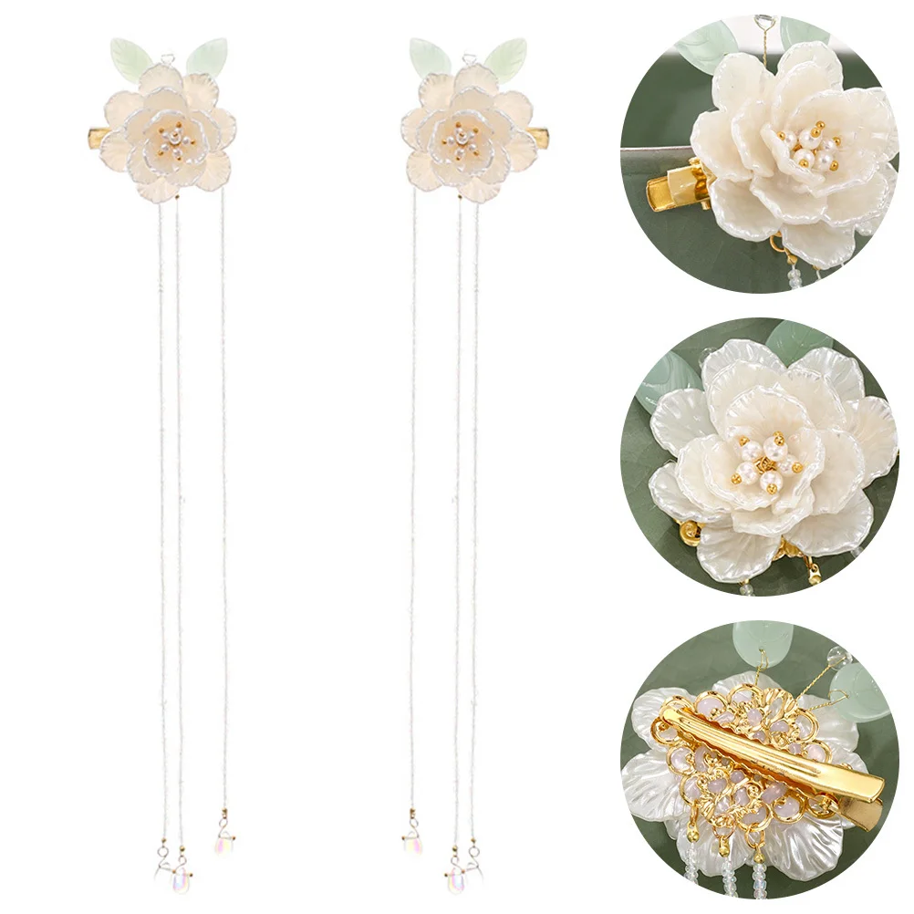 

1Pair Chinese Ancient Tassel Hairpins Retro Hanfu Headwear Elegant Hair Clip for Women Girl Accessories Hanfu Headwear