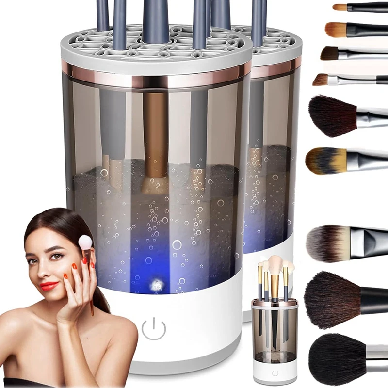 2Piece Electric Makeup Brush Cleaner Makeup Brush Tools For All Size Beauty Makeup Brushes Set