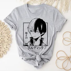 Shoto Todoroki top women summer anime Japanese t shirt female Japanese anime harajuku clothing