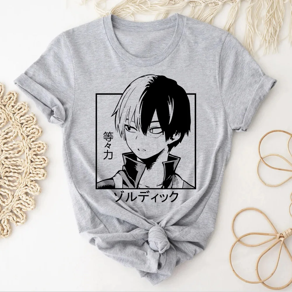 Shoto Todoroki top women summer anime Japanese t shirt female Japanese anime harajuku clothing