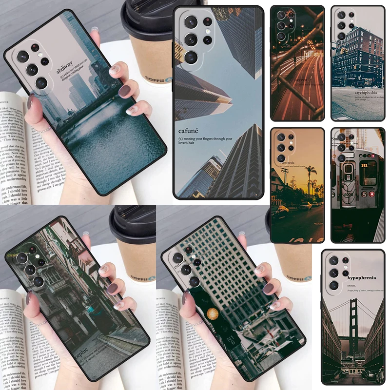 city dictionary words Phone Case for Samsung Galaxy S26 Ultra S25 S24 S23 S22 S21 S20 Note10 Plus FE Cover Luxury