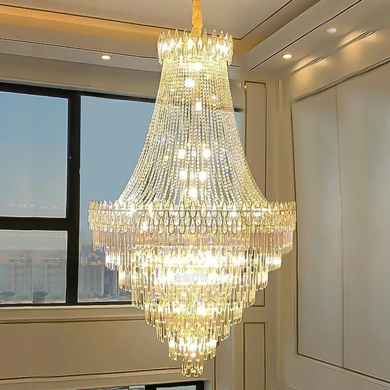 

Nordic Modern Crystal Chandelier Wedding Hall Villa Hotel Hall Living Room Home Decoration Ceiling Light Luxurious Pendent Lamp