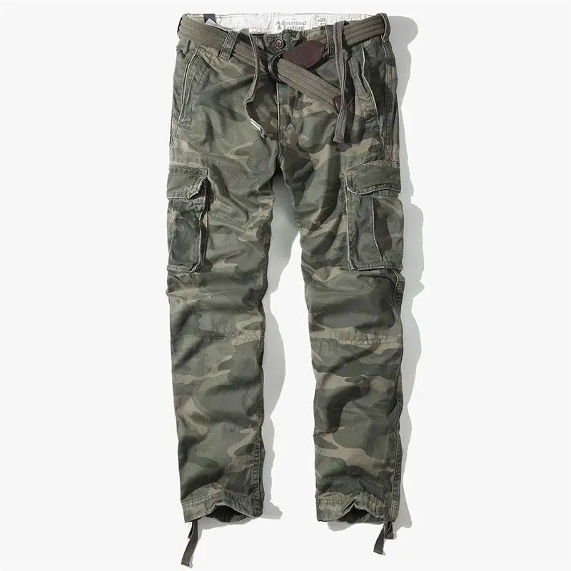 

Ретро-камуфляжные рабочие брюки свободного кроя для мужчин, повседневные, прямые, для активного отдыха, удобные, из полиэстера, с высокой талией