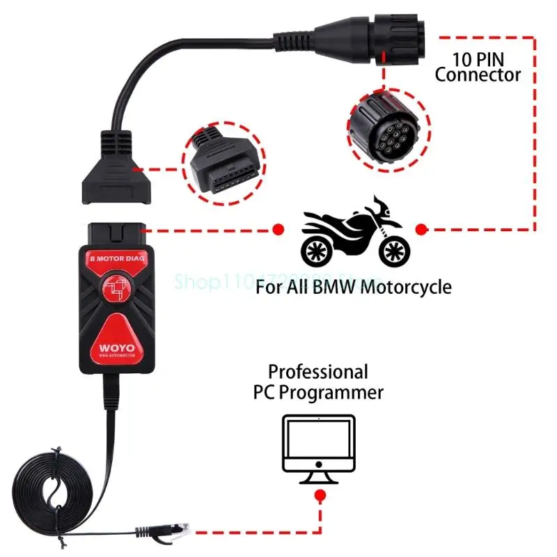 يدعم دراجة نارية لاسلكية obdii دراجة نارية obd الماسح الضوئي أداة قراءة رمز نظيف إعادة تعيين خدمة الفاصلة EU4 موصلات متوافقة #2