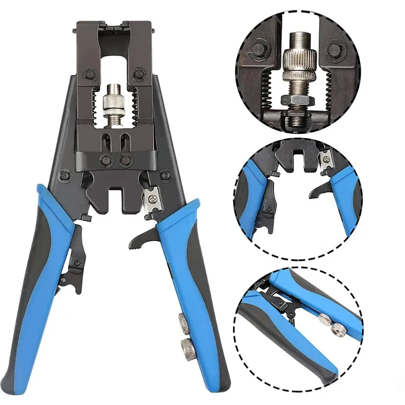 1PC Wire Cutter Multifunctional Coax Compression Connector Adjustable Tool,For RG58 RG59 RG6 F BNC RCA