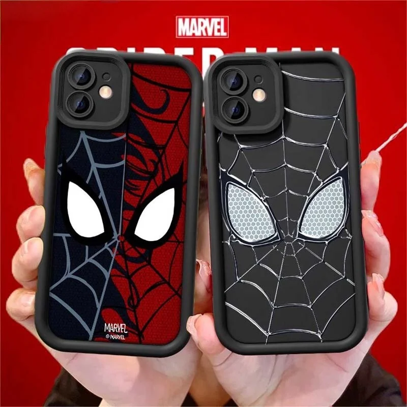 Hülle für iPhone 17 14 15 16 Pro Max Plus 16E 12 13 Mini 17 Air Cool Print Marvel Spider Man Eyes Silikon Niedliche Schutzhülle