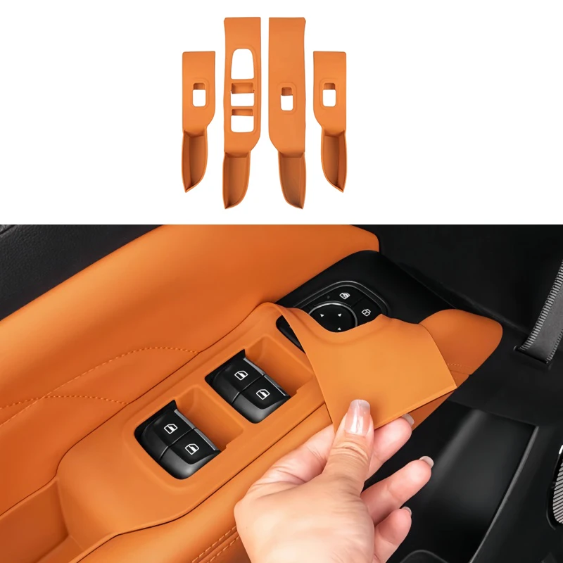 

Силиконовая защитная накладка для подъема оконного стекла автомобиля, подходит для Haval H9 2024-2025, автоматический четырехдверный ящик для хранения, аксессуары для салона автомобиля