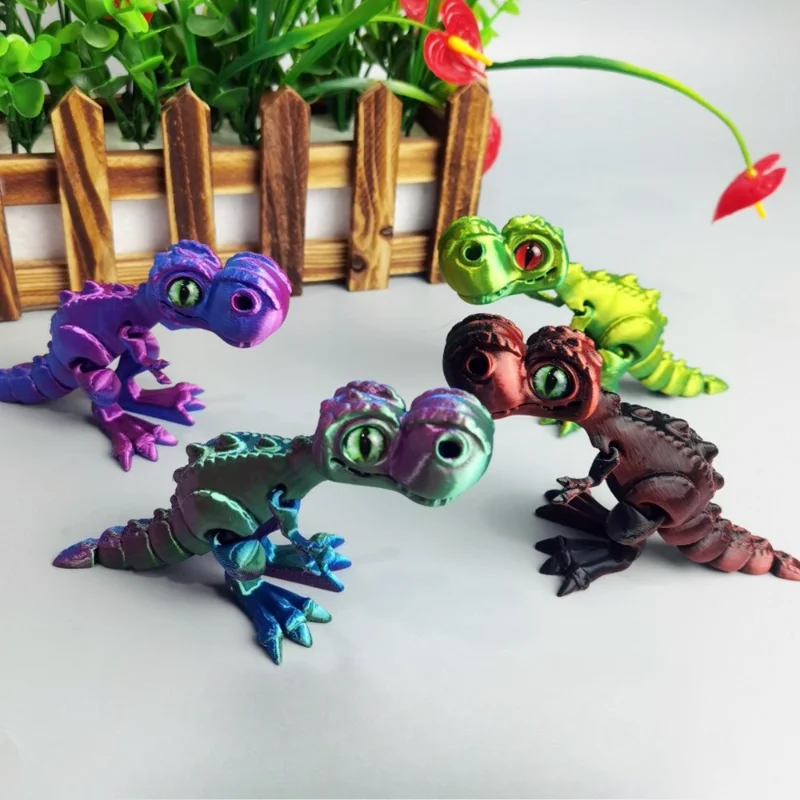 3D พิมพ์ Tyrannosaurus Rex ไดโนเสาร์ที่สมจริงรุ่น Jointed Full Movable ของขวัญวันเกิดสัตว์ที่สมจริงตกแต่งเดสก์ท็อป