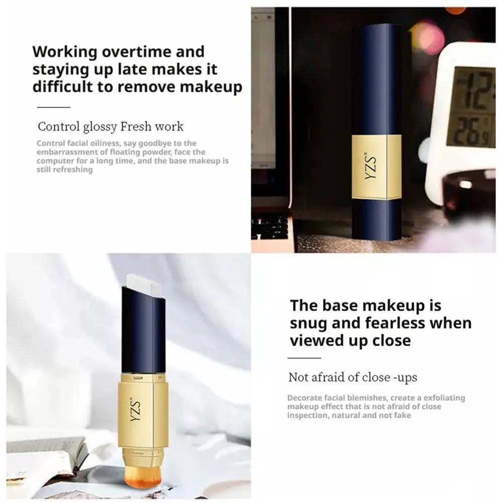 2-in-1 doppelseitiger Concealer-Stick mit Pinsel, vollständige Abdeckung für Augenunter- und Gesichtsunreinheiten, doppelköpfige Konturierung, koreanisch