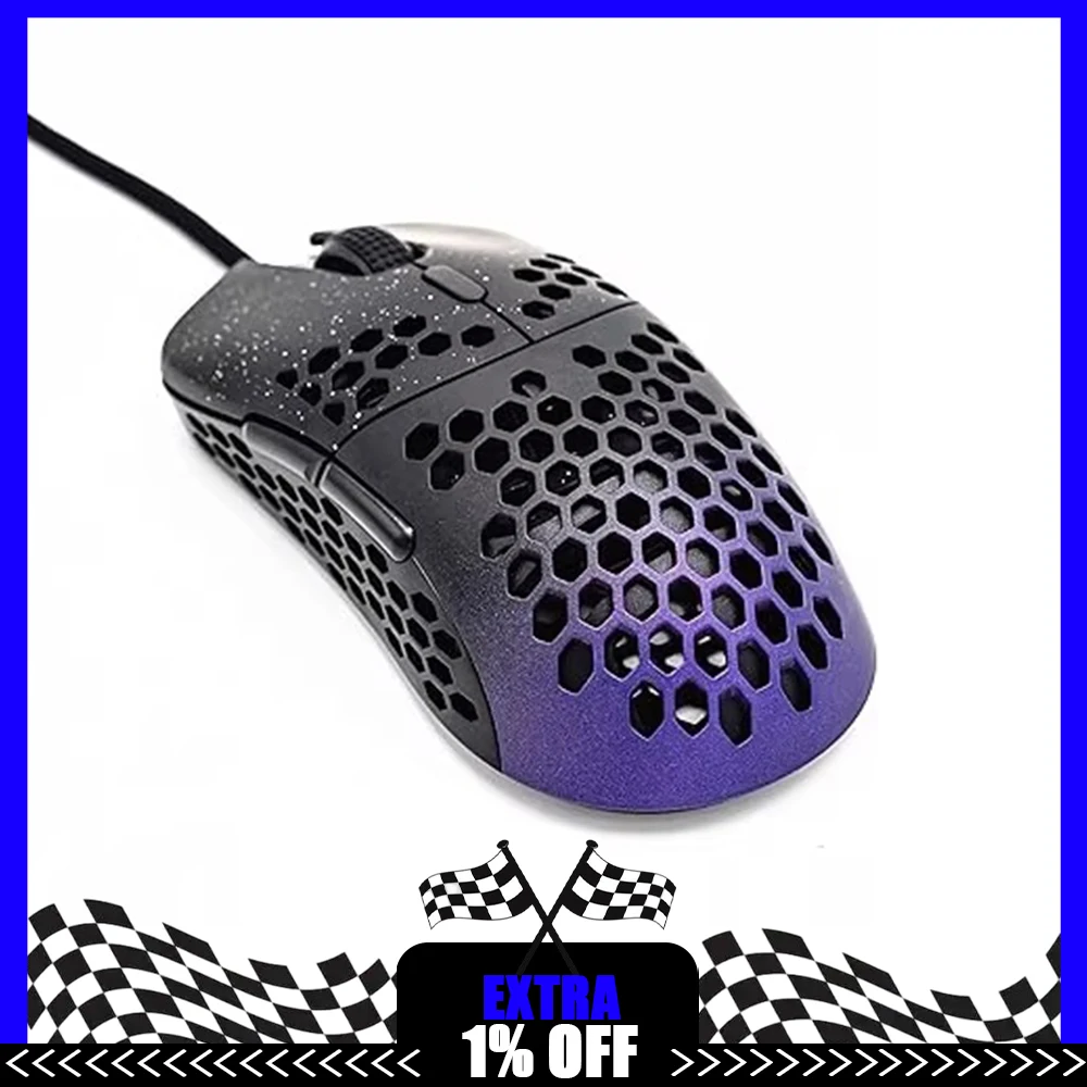

Gwolves Hati HTM tardust Purple Gaming Mouse A3050 Dedicated Sensor 16000DPI Wired Mouse Light Weight For CSGO PC Accessories