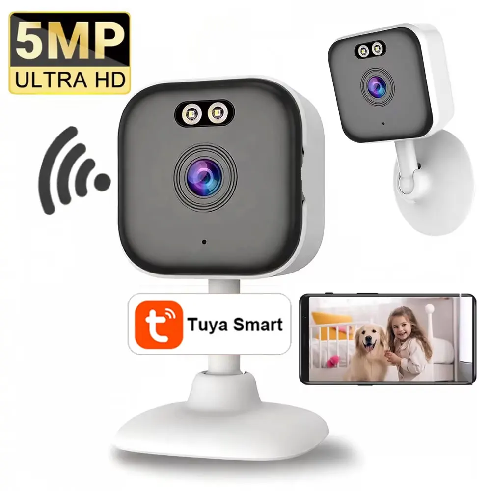 �y�Z�[�����z5MP �~�j Wifi �J�������C�����X HD �r�f�I�Ď� IP �J�����������̌��m�X�}�[�g�z�[���x�r�[���j�^�[ Tuya