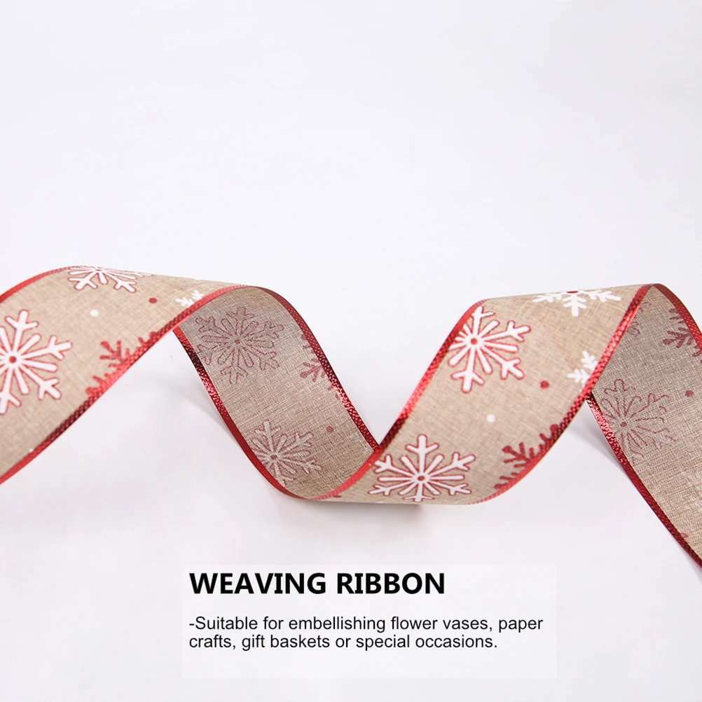

1 pc Red Trim Snowflake Weaving Ribbon Durable Hanging Craft Diy Accessory Burlap Band Wrapping Webbing For Christmas Wedding