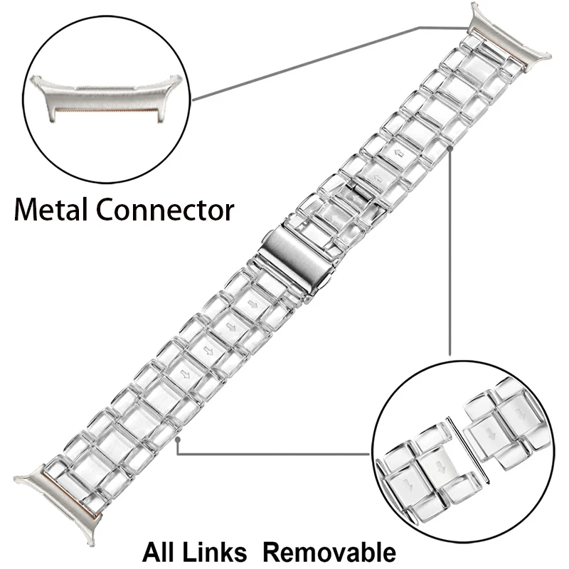 Bracelet en résine transparente pour Galaxy Watch 7 Ultra, bracelet et couvercle pour Samsung Galaxy Watch 7 Ultra, bandes de 47mm, PC + film de verre Guatemala