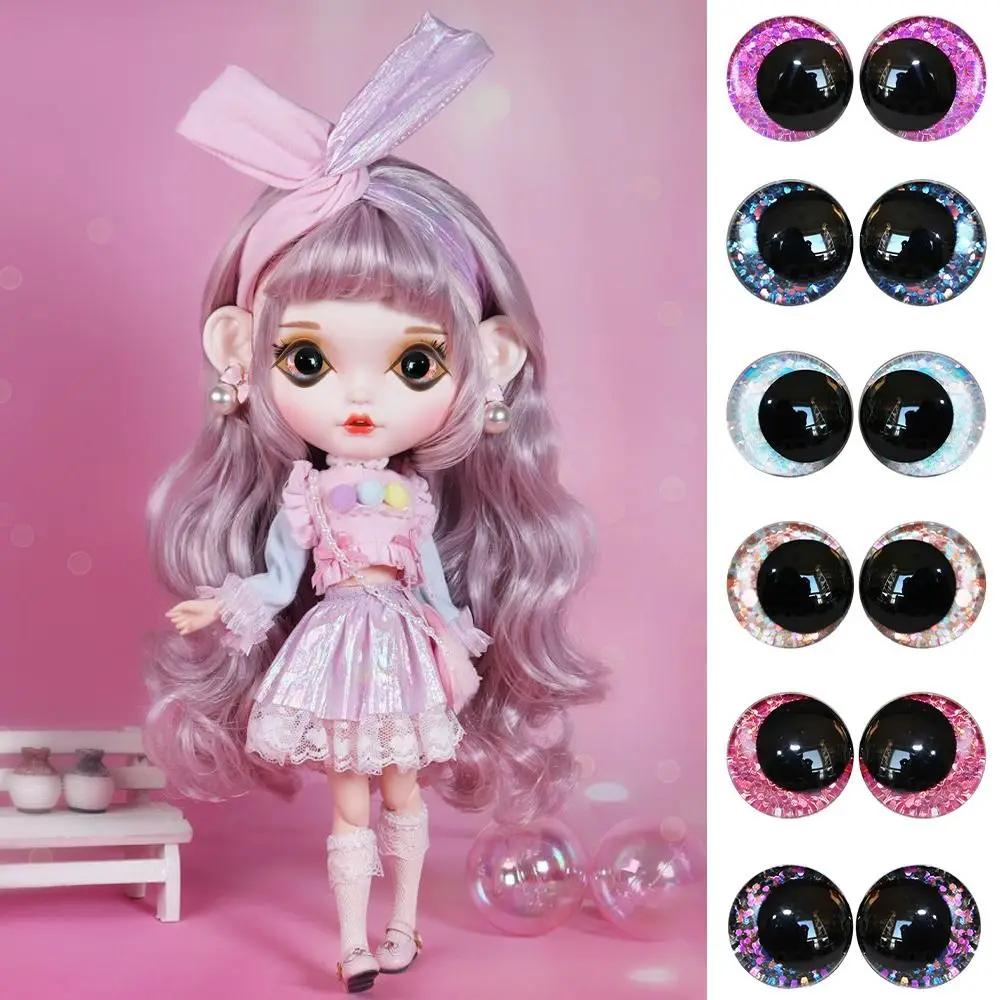 3D Doll Eyes New Design 14mm Glitter Round Eyes Toy Handmade Safety Eyes Doll