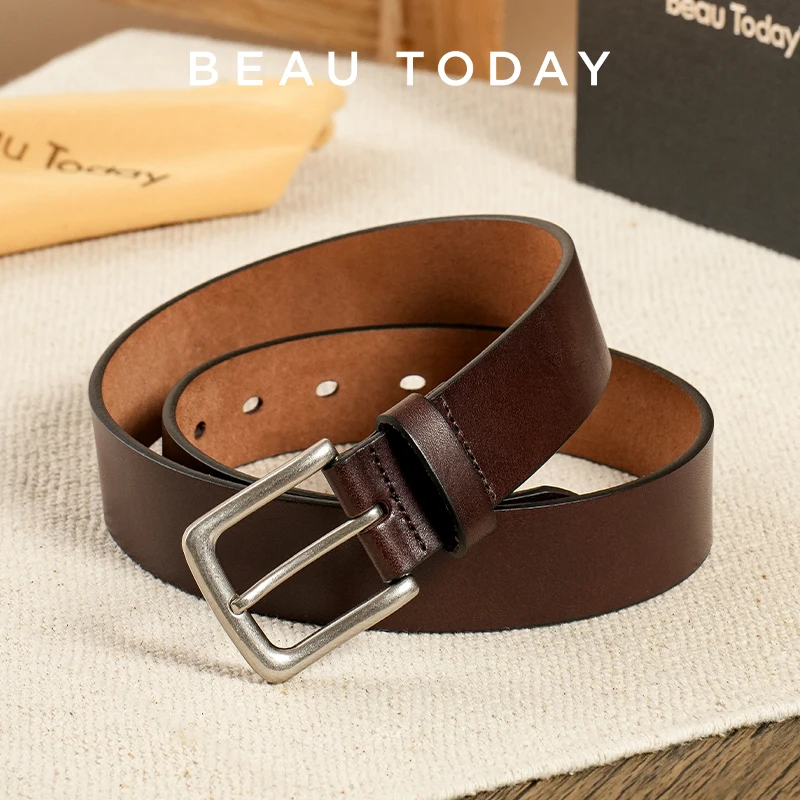 BeauToday Belts Women Genuine Cow Leather Solid Color Silver Buckle Retro Style Ladies Accessories Waistband Handmade 91083