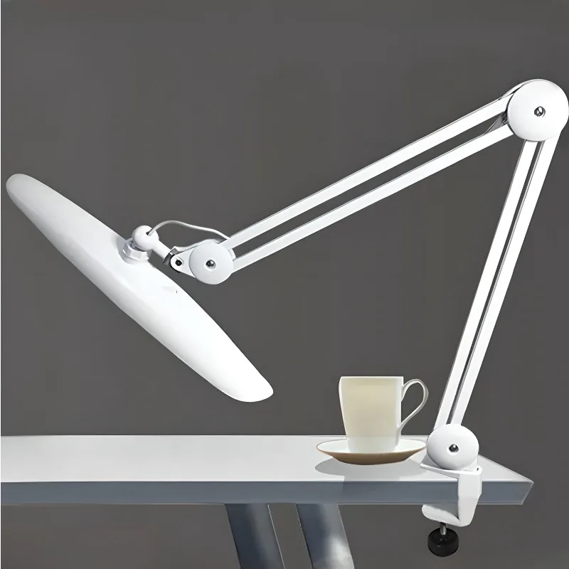 Portátil Balanço Braço Desk Lamp, Leitura Dobrável, Clamp-on Table Lamp, Maquiagem Salão de Beleza, Live Streaming, Extensão Cílios, Lâmpada LED