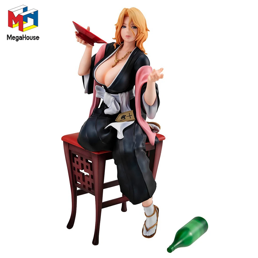 Original New MegaHouse G.E.M. Series Bleach Matsumoto Rangiku (Horoyoi Ver.) 190 mm Exquisite Anime Figure Model Ornament Toys