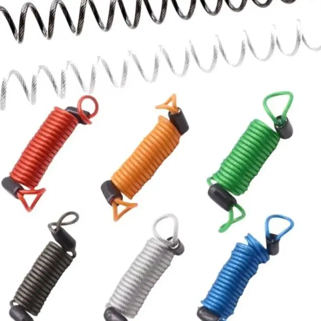 Bike Spring Cable Lock Anti-Theft Rope Alarm Disc Lock Bicycle Security Reminder Motorcycle Theft Protection 120-150cm