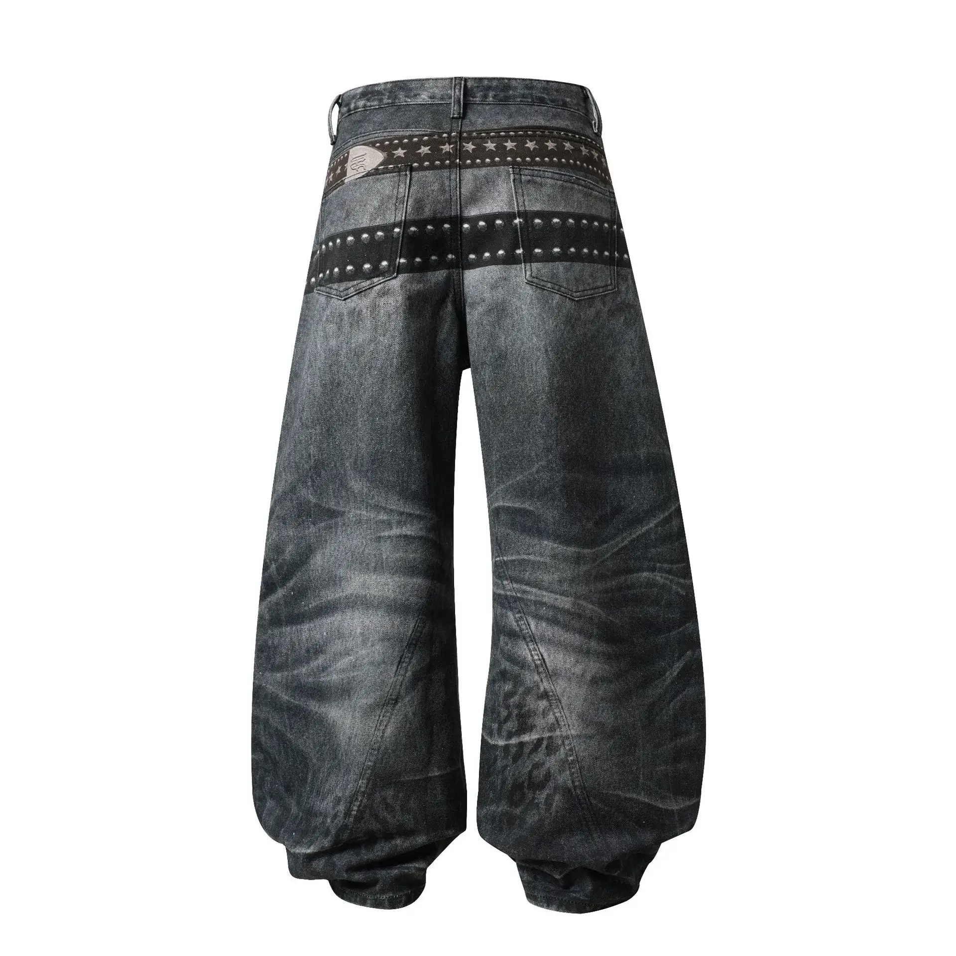 Men's High Street Vibe Style Hip Hop Jeans Pants Fashion Streetwear 3D Printed Denim Trousers Loose Fit Y2K Painted Jeans